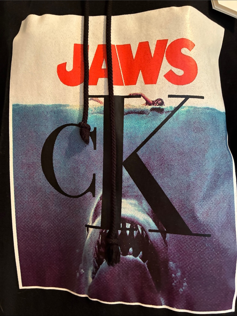 Calvin Klein Hoodie Sweatshirt with JAWS Graphic, NWT! - Picture 3 of 4